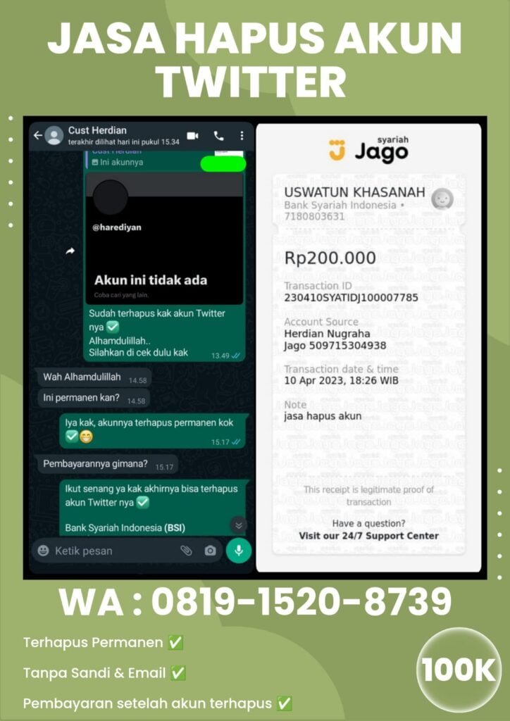 jasa hapus akun twitter lupa password