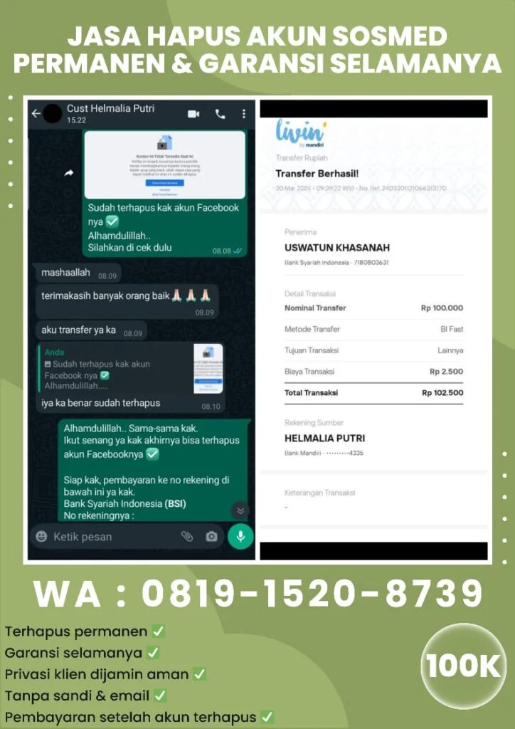 Jasa hapus akun fb